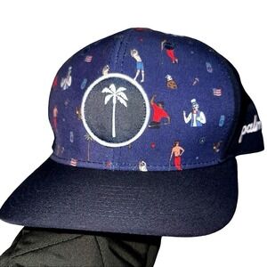 Palm Golf Co Navy Blue Snapback Hat Uncle Sam Americana Golfers Print Cap